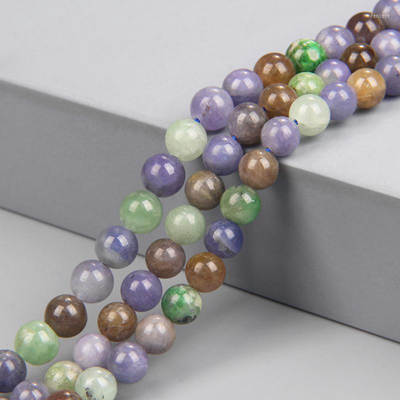 

Beads Natural 7mm Emerald Tanzanite Semi-Precious Stones Bead Round Loose For Making Bracelet Necklace Accessories Wholesale