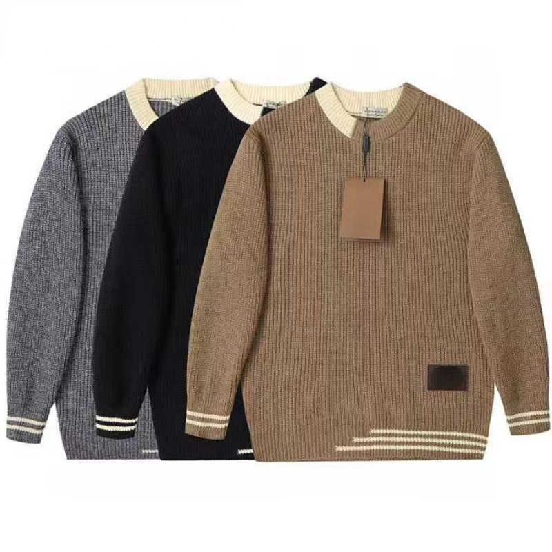 

Winter Mens Wool Sweaters Burb Designer Sweater Tb Stripe Knitted Pullover Coat Men Women Tech Fleece Sweat Shirt 887, Black