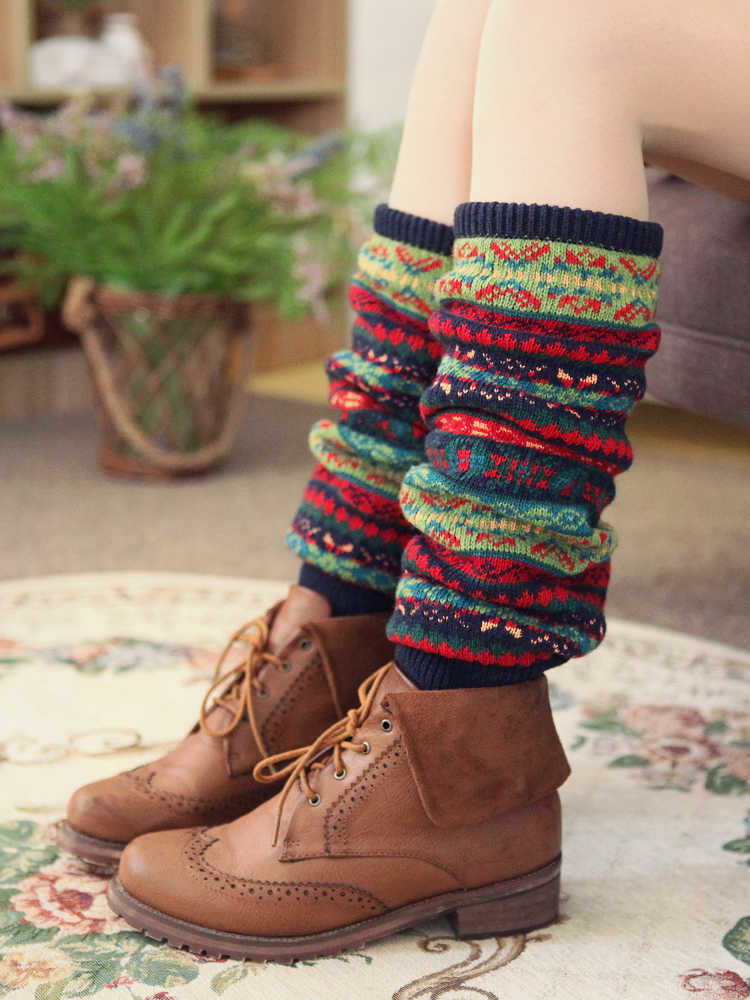 

Socks Hosiery 2020 New Winter And Autumn Leg Warmers Bohemia Fashion Knee Pad Warmth Anti-arthritis Boot Cuffs T221107