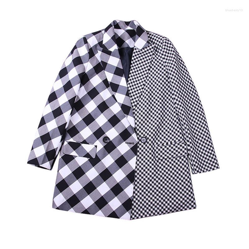 

Women' Suits Ladies Blazer Long Sleeve Blaser Women Suit Jacket Plus Size 4XL Female Feminine Femme White Black 2022 QQ115, Plaid