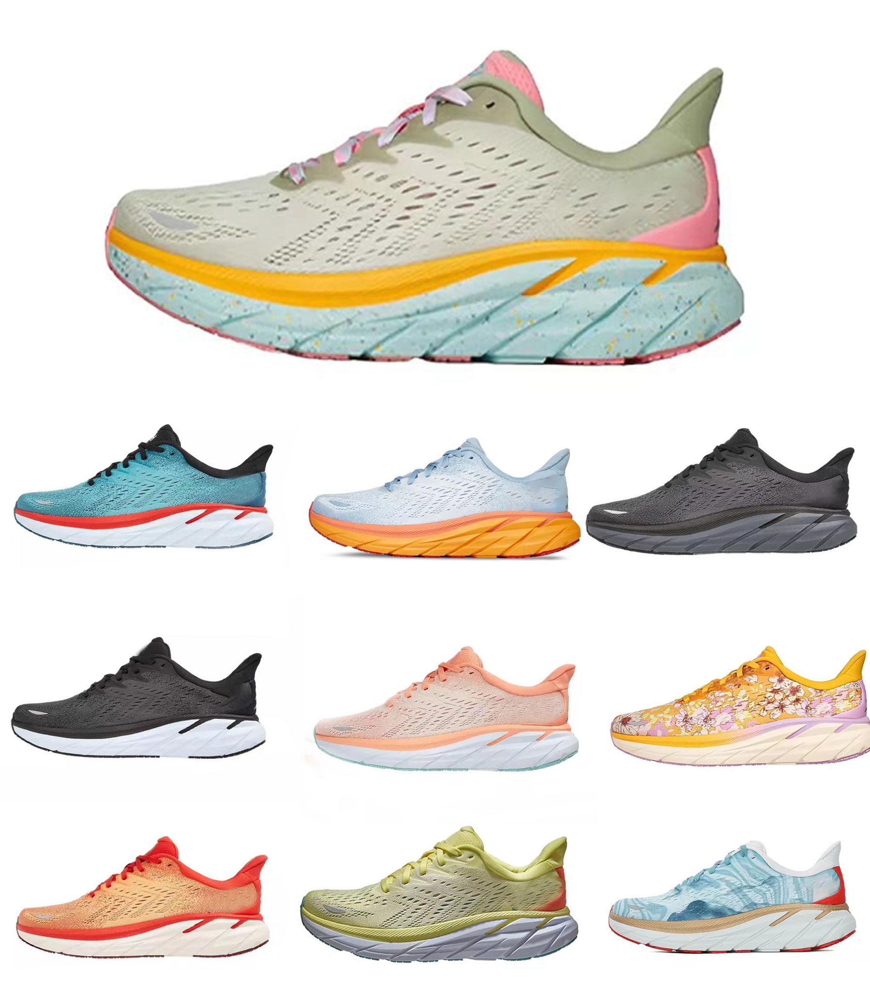 One Clifton 8 Men Women's Running Shoes Cushioned Road 2E Wide Fit Runner Shoe yakuda Store Online Sale DropShipping Accepted-image-791122404