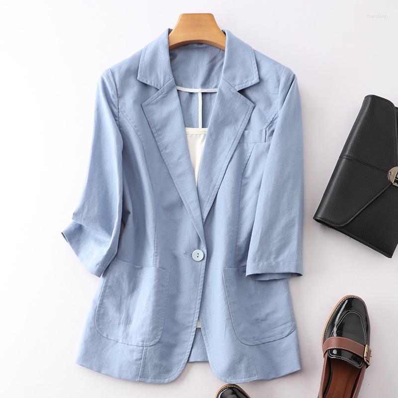 

Women' Suits Spring Suit Jacket Women Summer Cotton And Linen Slim Solid Color Large Size Overalls Single Button