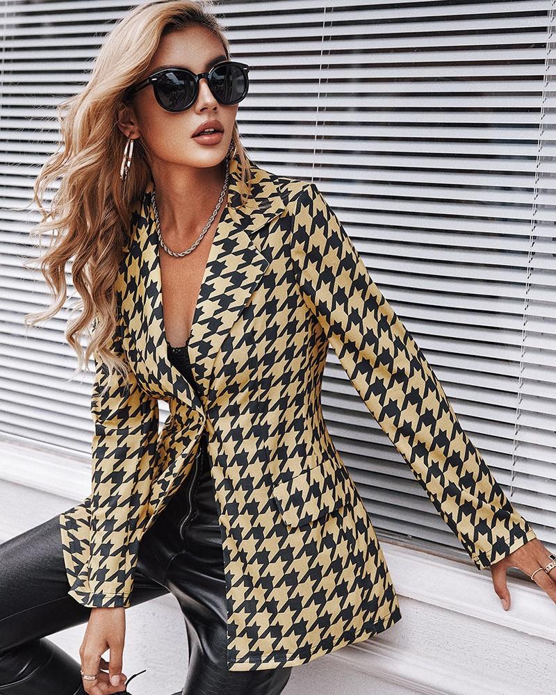 

Women' Suits Blazer Women Fashion Printed Suit Single Button Women, Printing
