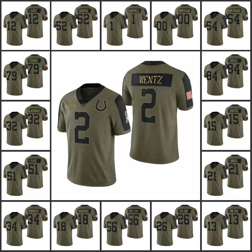 

Jerseys Indianapolis''Colts''Men Jersey Wholesale Custom #56 Quenton Nelson 2 Carson Wentz 18 Peyton Manning Women Youth Olive Limited Salute To Service, 112