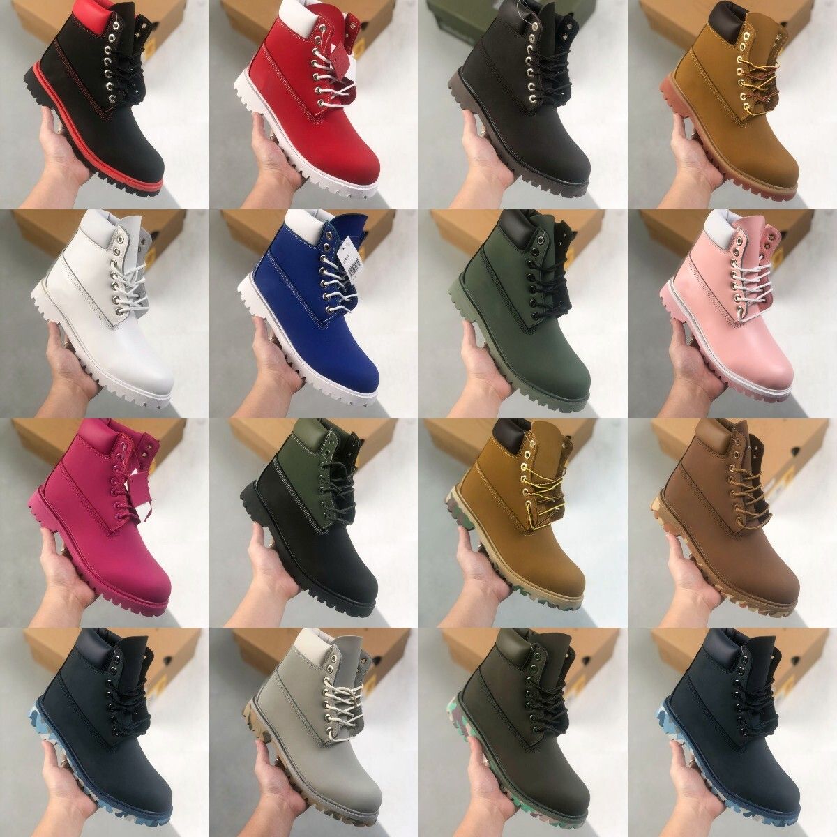 

2022 timber Ankle boots designer men women winter shoes chunky platform snow boot cowboy yellow blue black pink hiking work land waterproof, Tbl82523 size36-45