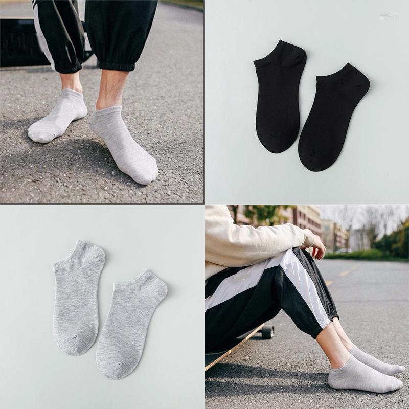 

Men's Socks Colorful 5Pairs/lot Low Cut Men Solid Color Black White Gray Breathable Cotton Sports Male Short Women
