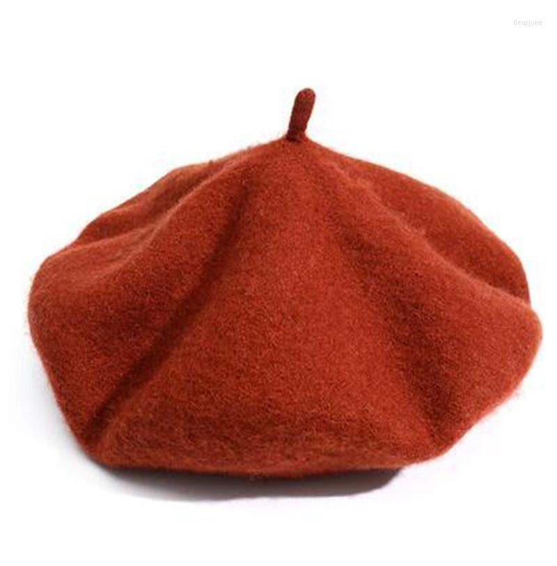 

Hats Pure Wool Beret Women's British Fashion Trend Autumn And Winter Painter's Hat Bud, 14