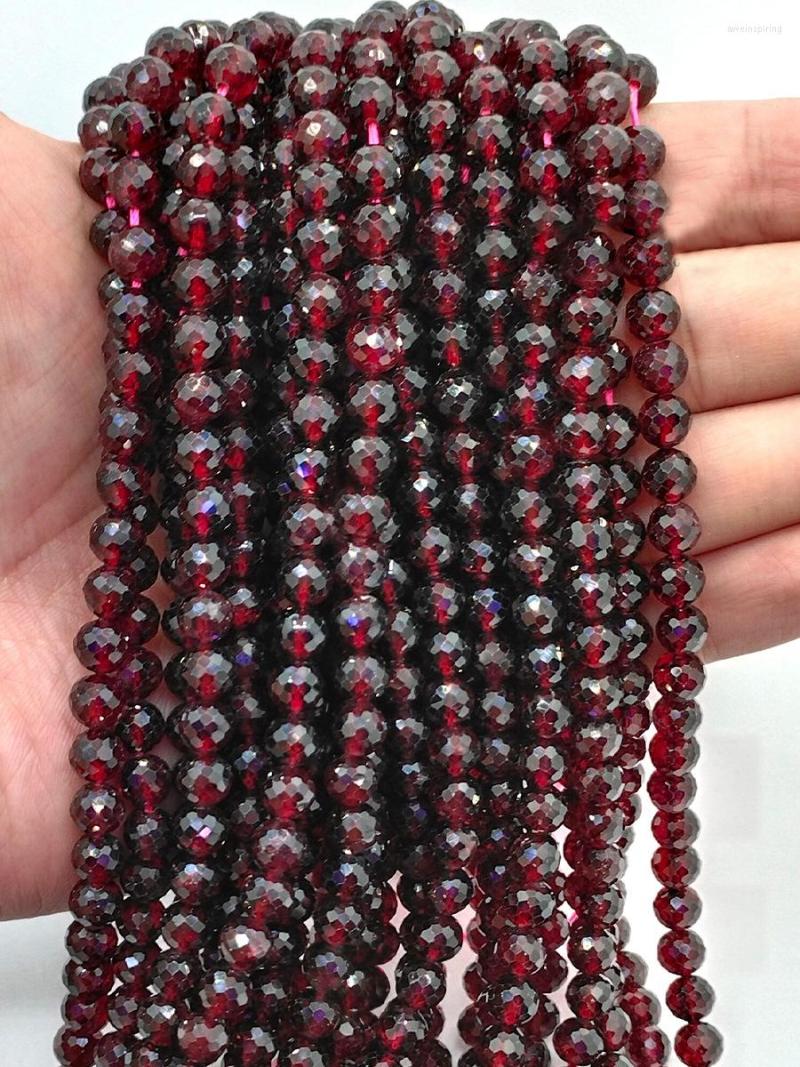 

Beads Natural Pyrope Garnet 128 Faceted Round 7-8mm Pentagon Faces