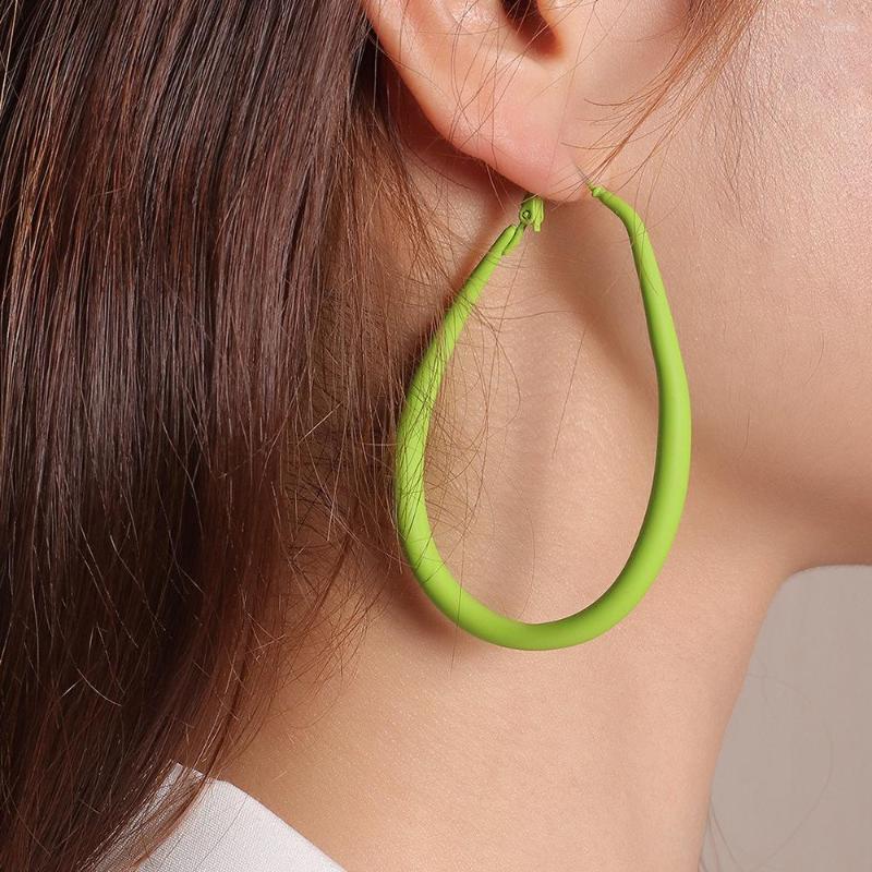 

Hoop Earrings Fashion Exaggerated Geometric Candy Color Big For Women Wedding Engagement Party Jewelry Gift