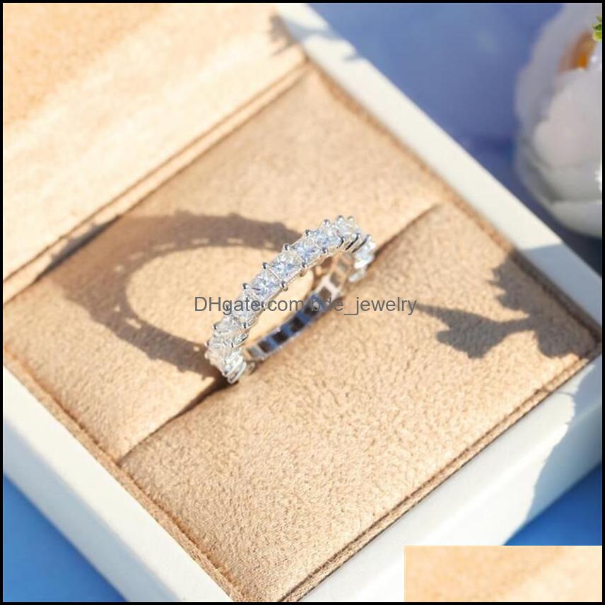 

Band Rings Classic Fine Jewelry 925 Sterling Sier Fl Princess Cut White Topaz Cz Diamond Gemstones Eternity Square Party Women Weddi Dhysr
