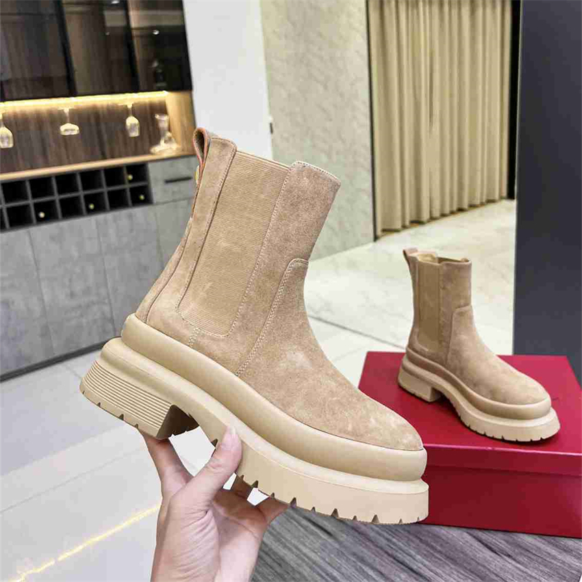 

Top Design Winter Boots Fashion Valentinoity Women Vintage Decorative Leather Cotton Cloth Wool Warm Keeping High Heel Thick Sole Snow Flat Socks Shoes 01-01