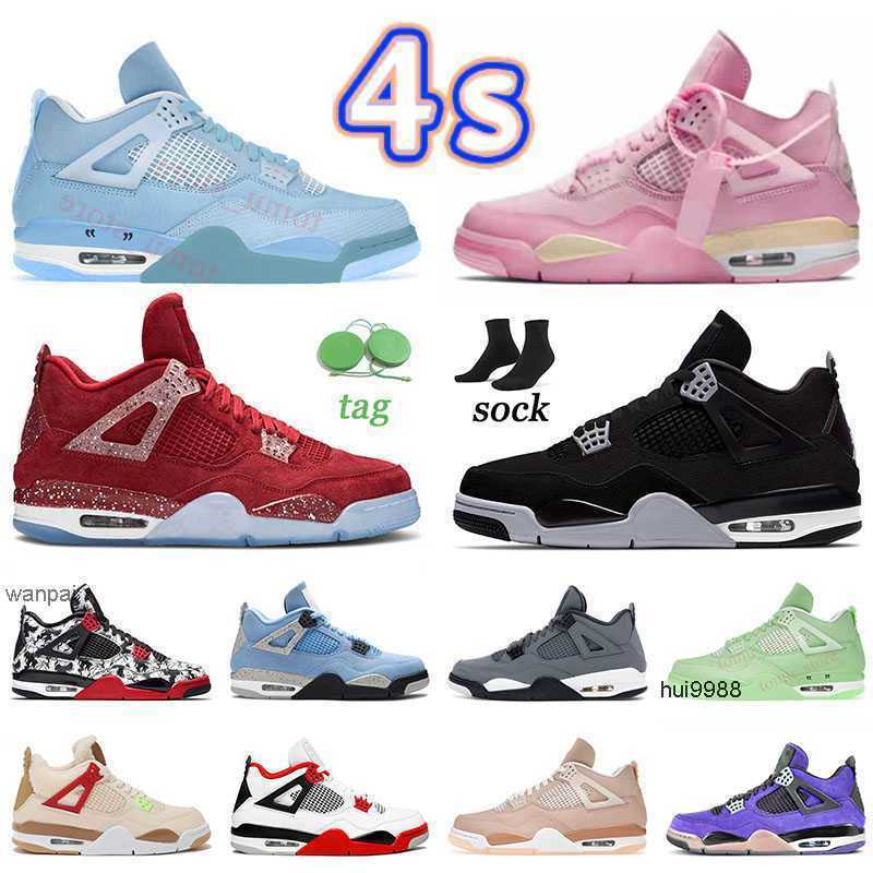 

Top Sneaker 4 4s mens Basketball Shoes Womens Offs Whites Pink Green University Blue Black Canvas Gs Oklahoma Cream Red Union Motorsports jorda, J18 36-47 new black cat