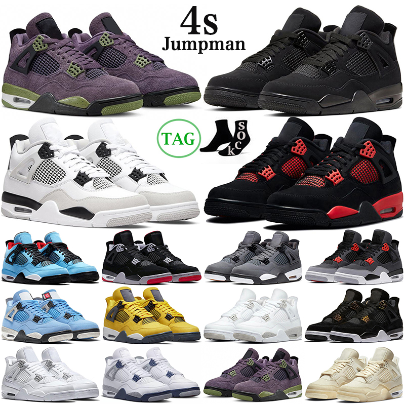 

Jumpman 4 4s Mens Basketball Shoes Military Black Cat Canvas Red Thunder University Blue Thunder Pink Cactus Jack Men Women Trainers Outdoor Sneakers cheaper