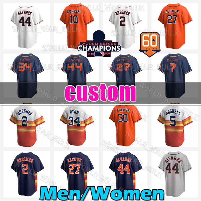 

Yordan Alvarez Jersey Houston Baseball Jose Altuve Astros Jeremy Pena Yuli Gurriel 2022 World Series Champions Alex Bregman Kyle Tucker Michael Brantley Nolan Ryan, Men cool base(t k r)+patch