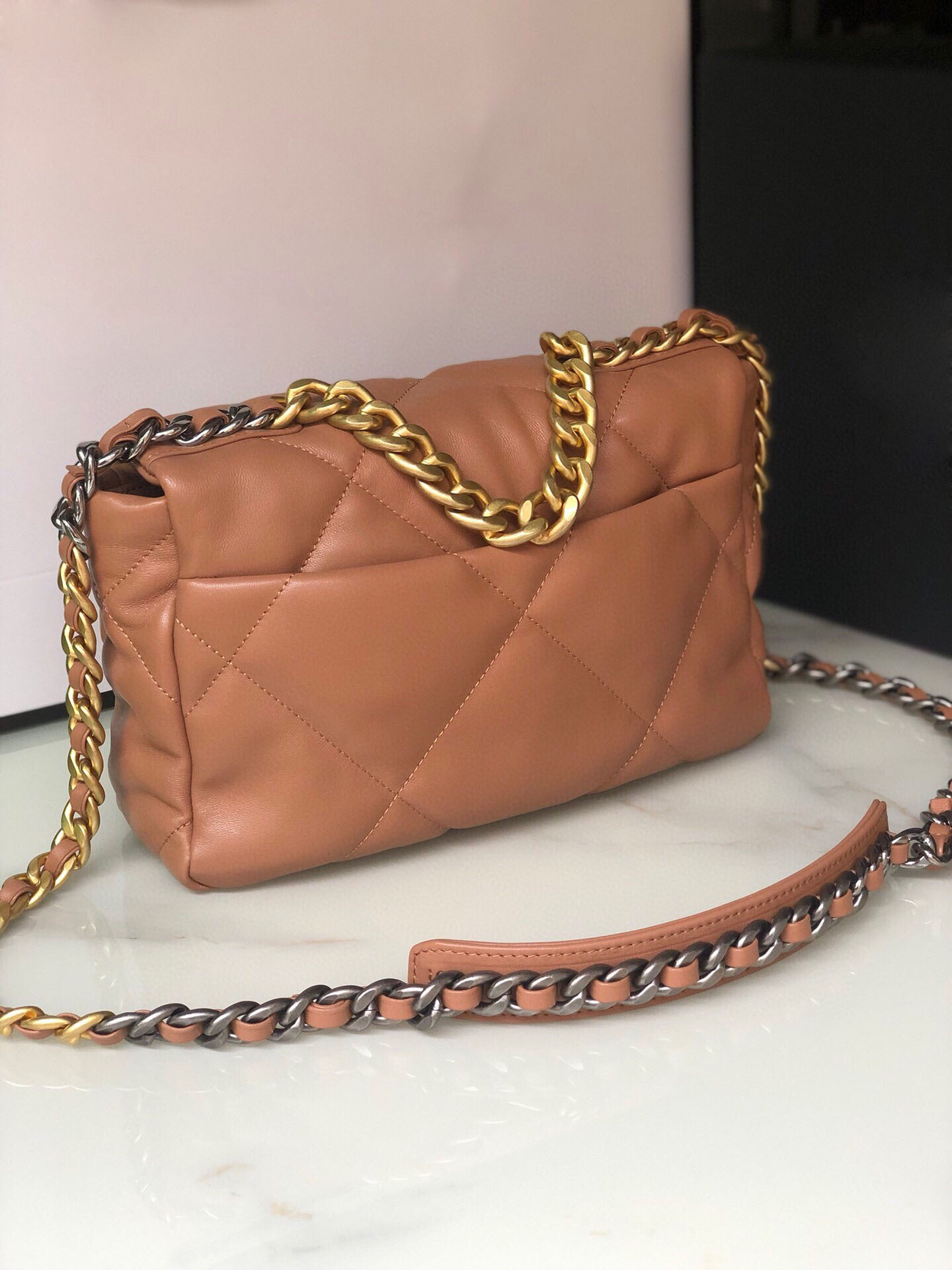 

Fashion Classic Flap CF bag Mini Vintage Square Panda Bags Black Matelasse Chain Cross Shoulder Quilted Calfskin Leather with long handle, Blue
