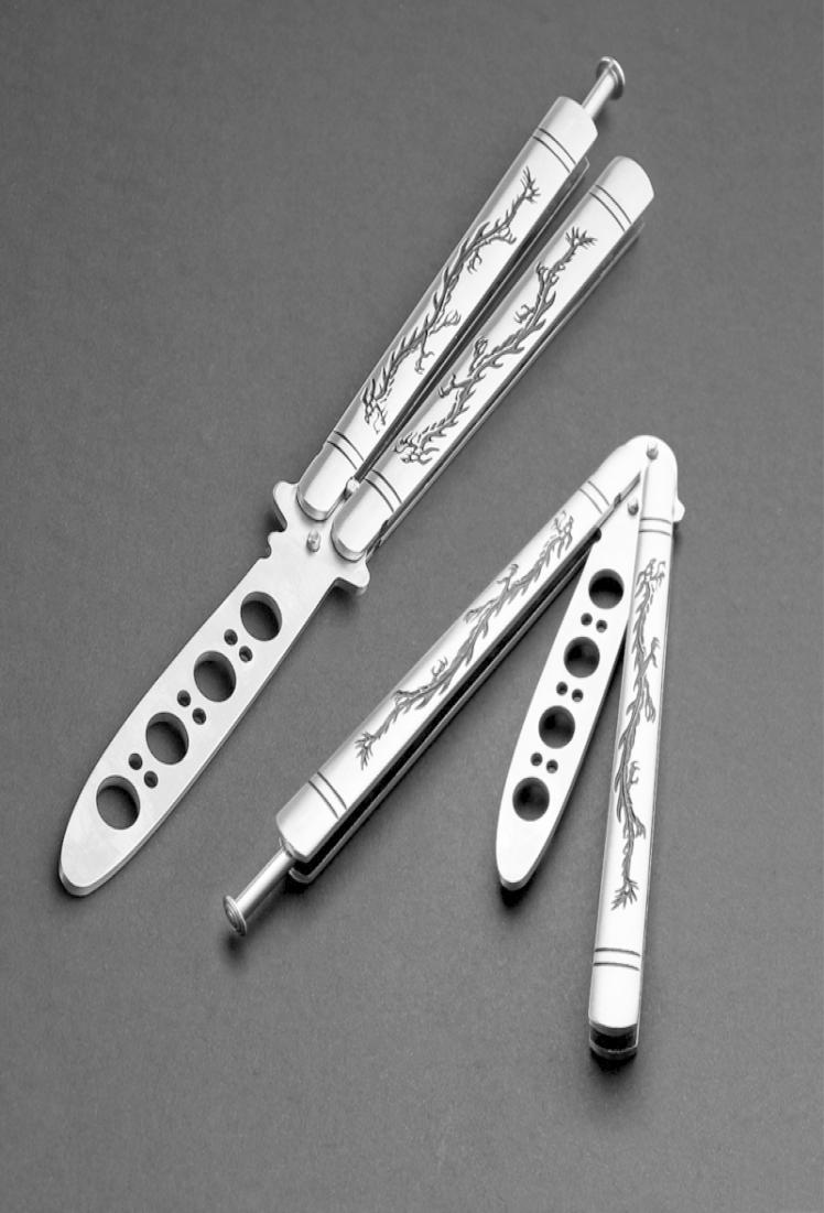 

Foldable Butterfly Knife Trainer Transformable Blunt Balisong Pocket 440C Stainless Steel Outdoor Training Tool For Game 2204283273024