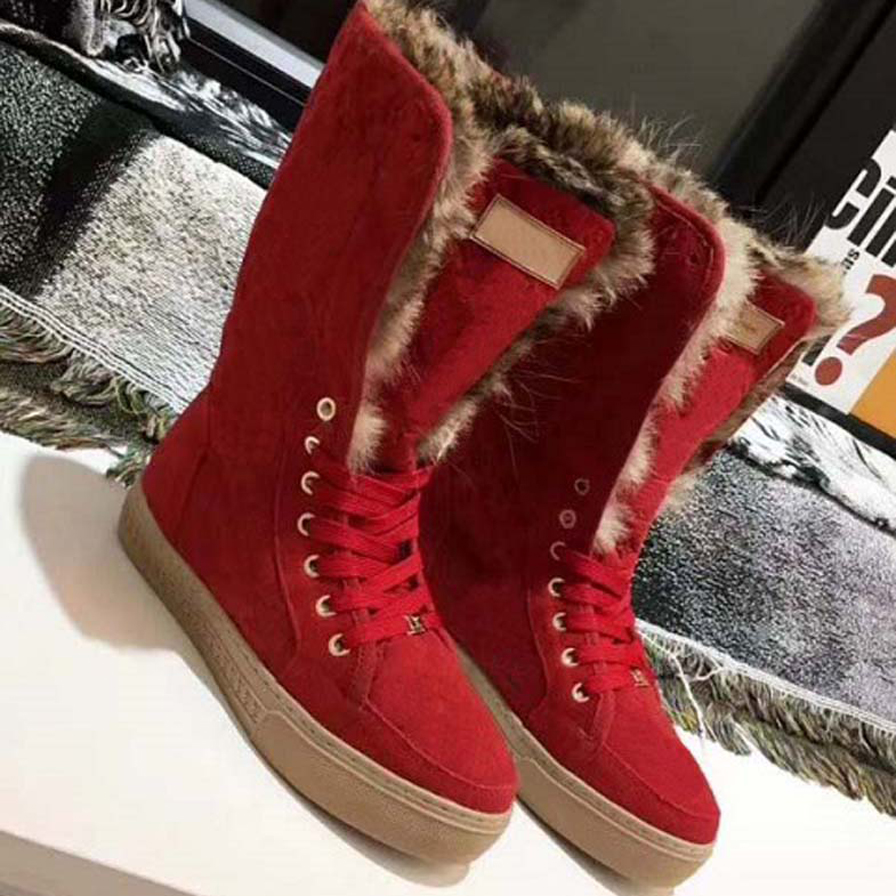 

Designer Boots Paris Luxury Brand Boot Genuine Leather Warm Boots Martin Ankle Booties Woman Winter Full fur Fluffy furry Satin Short Sneakers fen 005, #box