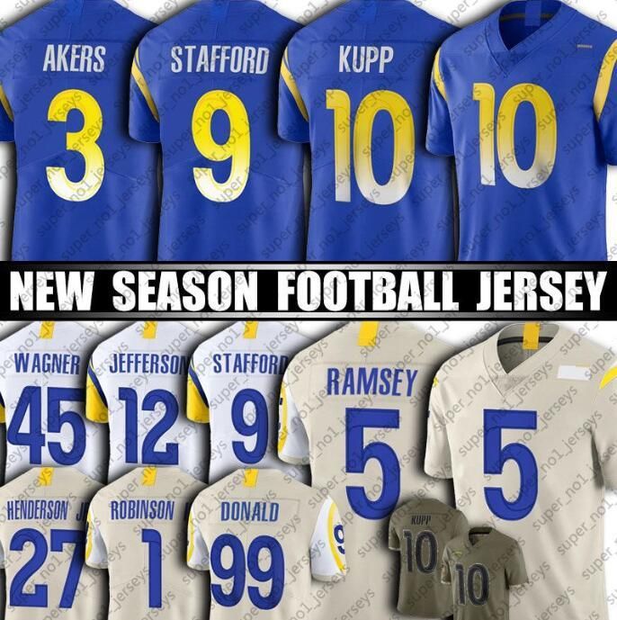 

Jersey Los Angeles''Rams''10 Cooper Kupp Aaron Donald Jalen Ramsey Matthew Stafford Bobby Wagner Men women youth rugby football''nfl''jerseys, Stitched13
