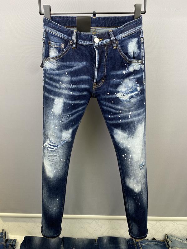 

Men's Jeans ST0867 Fashion Men's 2022 Runway Luxury European Design Party Style Clothing, Picture shown