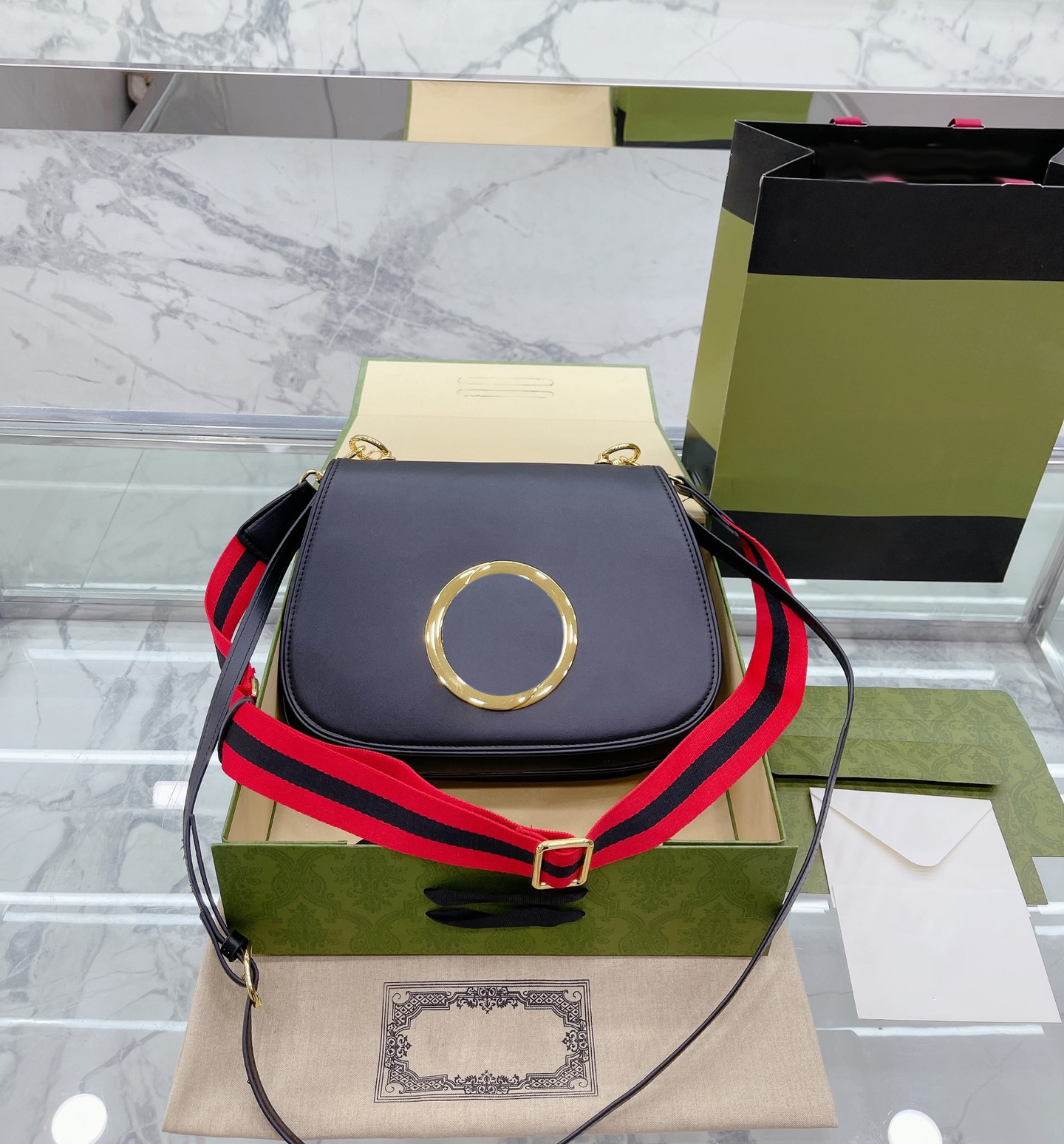 

Luxury tote purses Brand handbag Message bags Shoulder bag Genuine Leather Cluth Crossbody 5A Quality Cattlehide Casual Fashion 29CM Classic Black, Original box