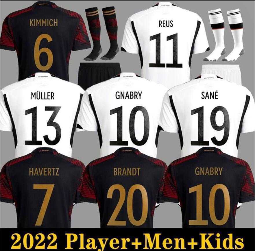 

2022 Germanies Soccer Jerseys SANE HUMMELS KROOS WERNER MULLER GERMANe Football shirt DGDA GOTZE Gnabry REUS MUSIALA 22 23 men kids kit long home away, Men away