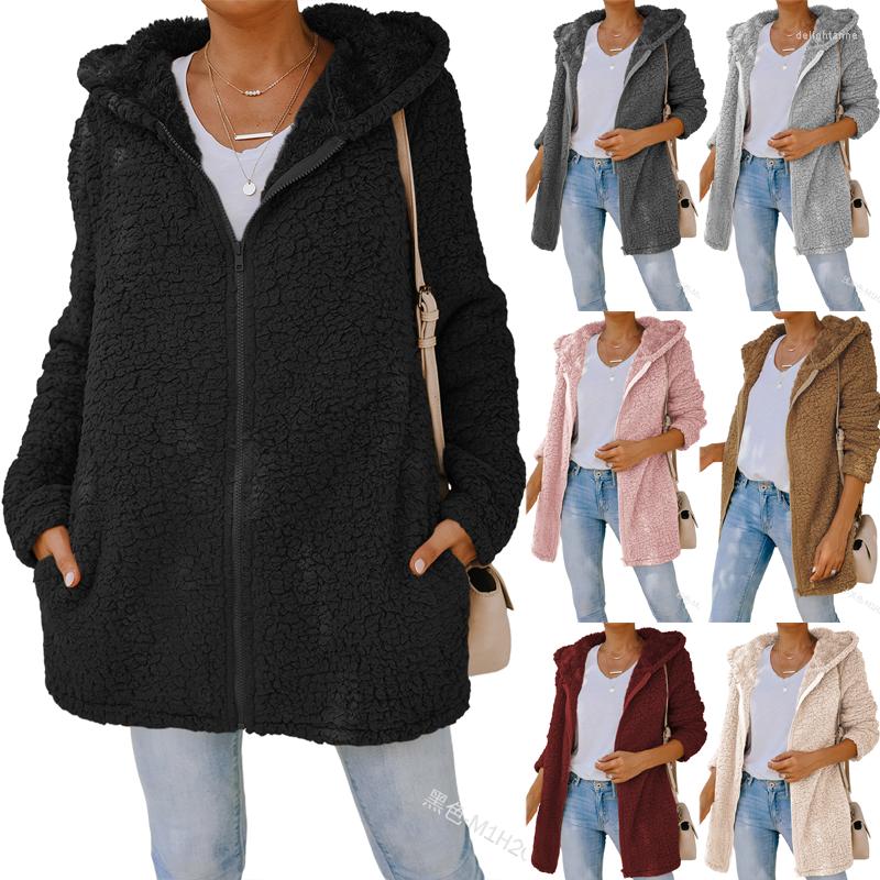 

Women's Down Long Teddy Coat Women Zipper Parkas Winter Warm Hooded Faux Fur Jackets Woman Black Pink Thick Oversize Parka Coats 2022, G2p058jh