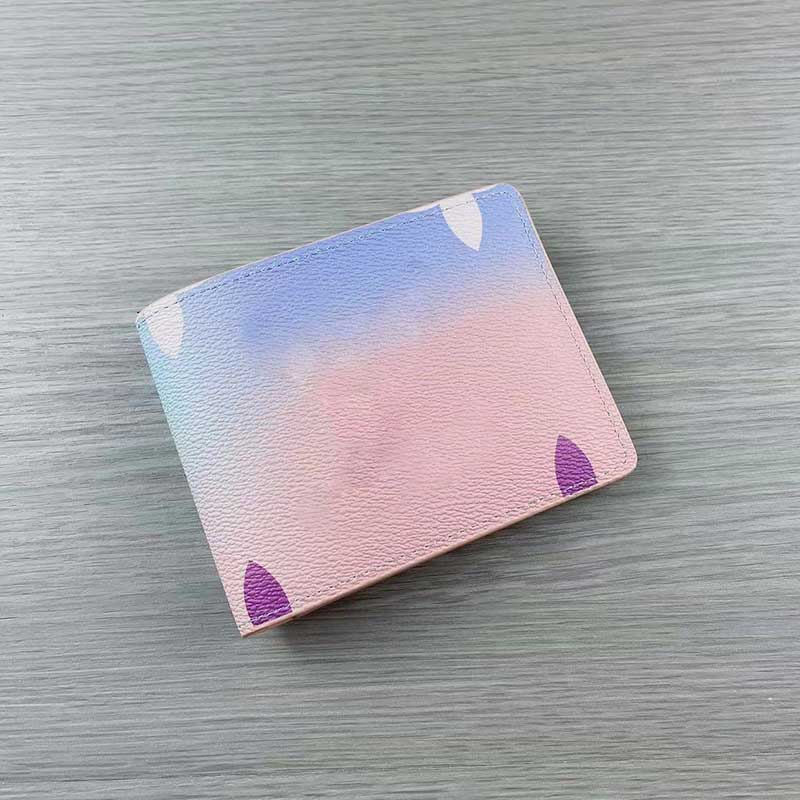 

2022 New Women designer wallet Men short wallets Parisian style colored canvas card holder fashion Monograme Credit card slot Ladies purse, Grey-a