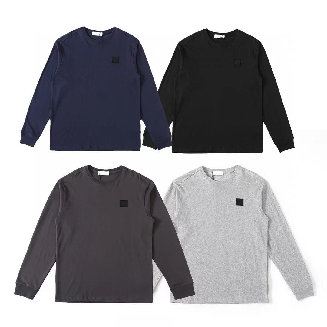 

Men's T-Shirts Spring Autumn Long Sleeve TShirt Cotton Tee Round Neck Embroidery Sweatshirt Hip Hop Streetwear Causal Base Shirt Man Casual clothing Top, Blue