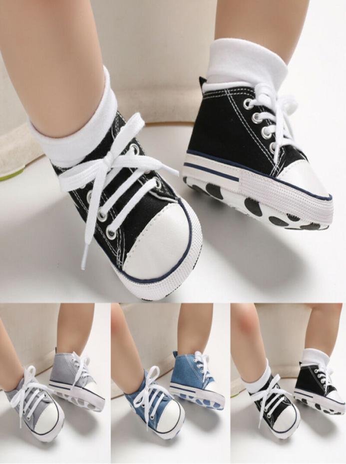 

New Infant Kid Girls Boys First Walker Shoes Solid Antislip Soft Sole Newborn Sneakers Prewalker 318M7270976, Black