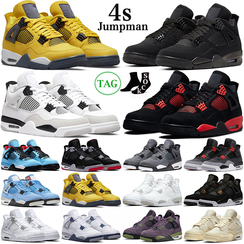 

Jumpman 4 4s Mens Basketball Shoes Military Black Cat Canvas Red Thunder University Blue Thunder Pink Cactus Jack Men Women Trainers Outdoor Sneakers discount, Tour yellow
