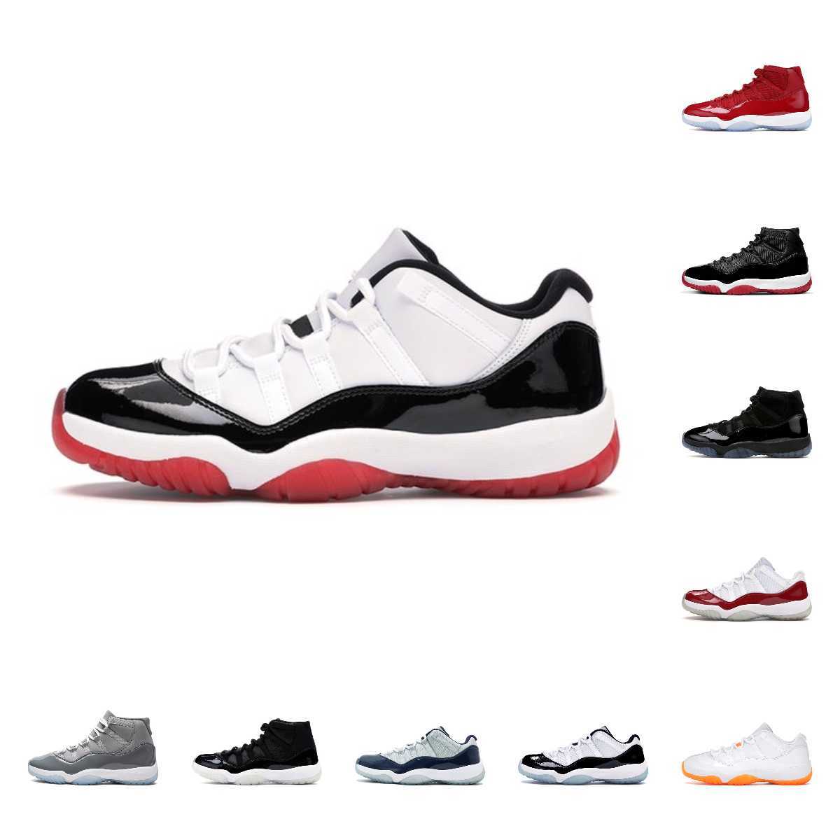 

11s Basketball Shoes Man Woman Cool Grey red Cap and Gown 25th Anniversary Legend Blue Space Jam Mens Women Sports Sneakers, Box