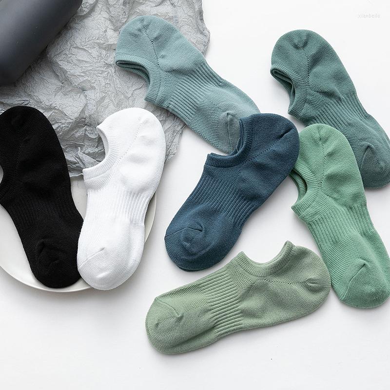 

Men's Socks Men's Corset Boat Breathable Mesh Invisible Light Mouth Solid Color Large Heel Cotton No Show, 2pair