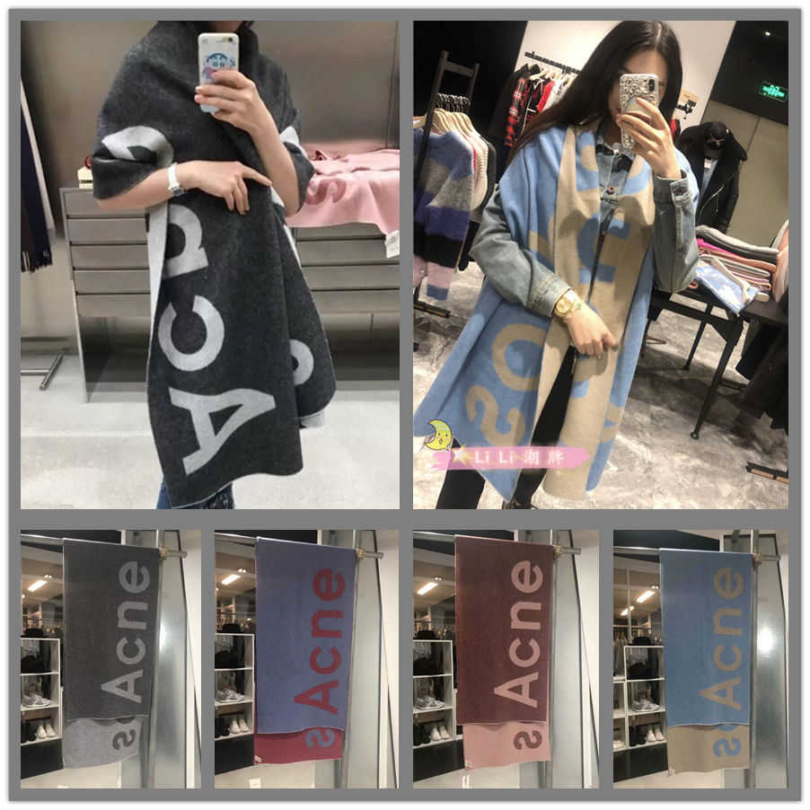 

Designer Scarf mail acne studios letter double sided Wool Shawl Scarf wm