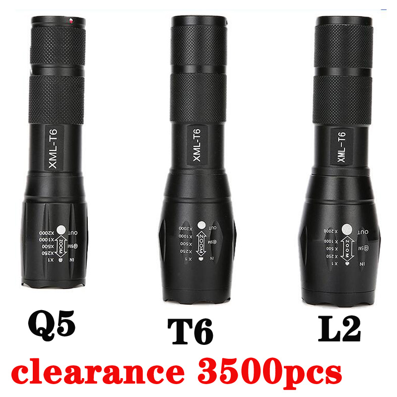 Lampes de poche T6 Zoom télescopique Lampe de poche en gros L2 Q5 Torches Lampe de poche en alliage d'aluminium