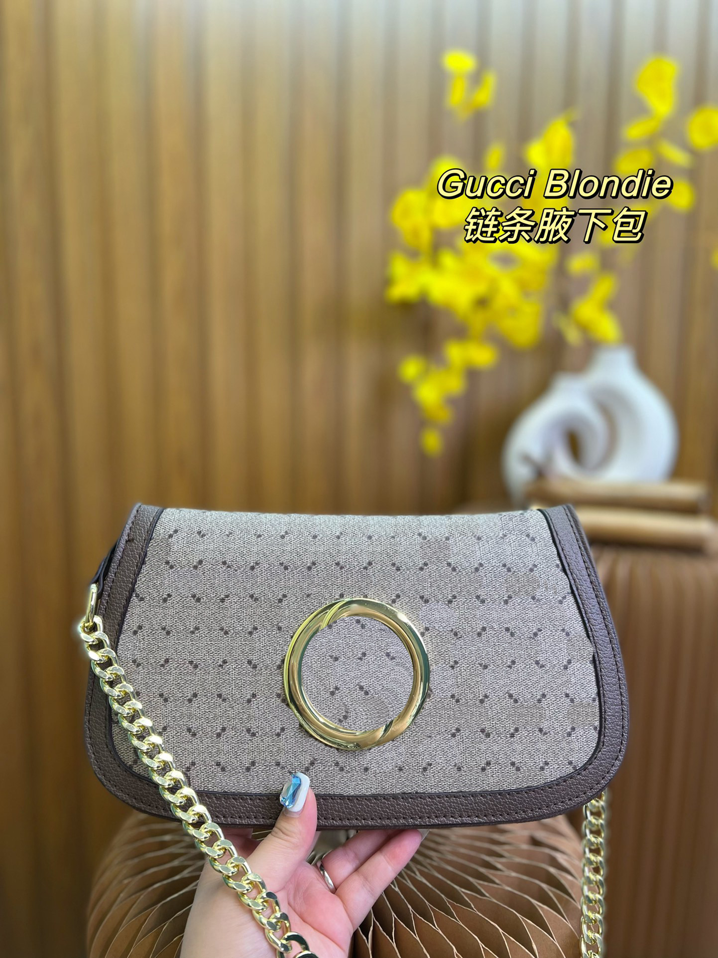 

Luxury tote purses Brand handbag Message bags Shoulder bag Genuine Leather Cluth Crossbody 5A Quality Cattlehide Chain 26CM Womens Fashion Brown, Original box