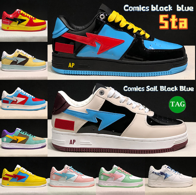 

Fashion Casual Shoes Bathing Apes Sta Low Comics yellow red blue black green patent leather royal Bordeaux grey Brown Mint Teal Suede Orange Pink men women sneakers, 16 pastel green