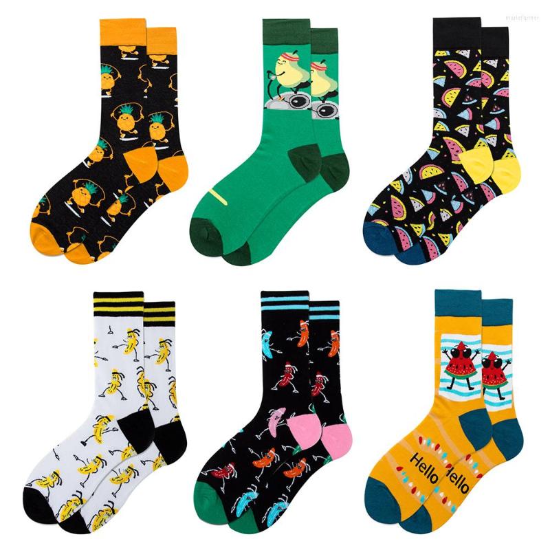 

Men's Socks Trendy Fruit Tide For Men Women High Quality Original Happy Funny Street Hip-Hop Striped Cotton Gifts
