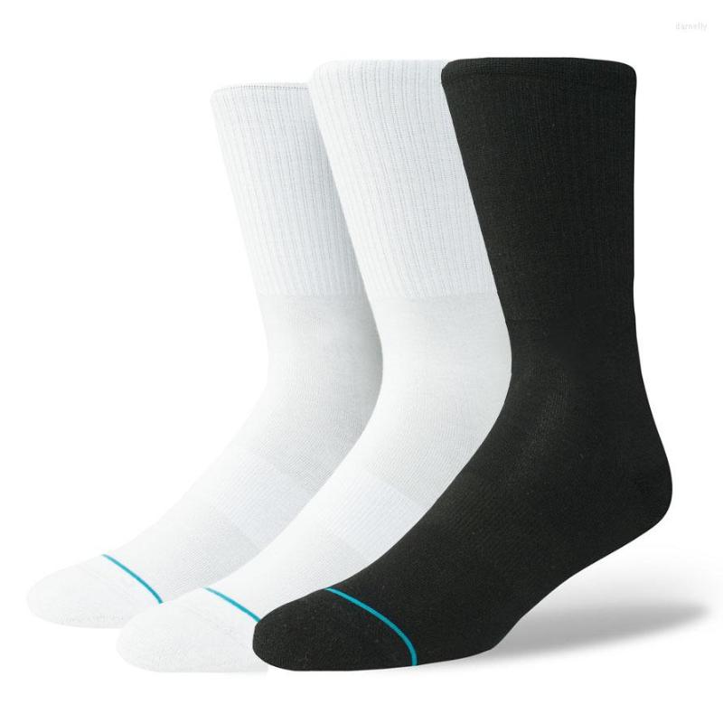 

Men's Socks Men Sports Skateboard Basketball Super Price Solid Cotton Crew Calcetines Harakuju Street Style Sock For Women, 4 blue