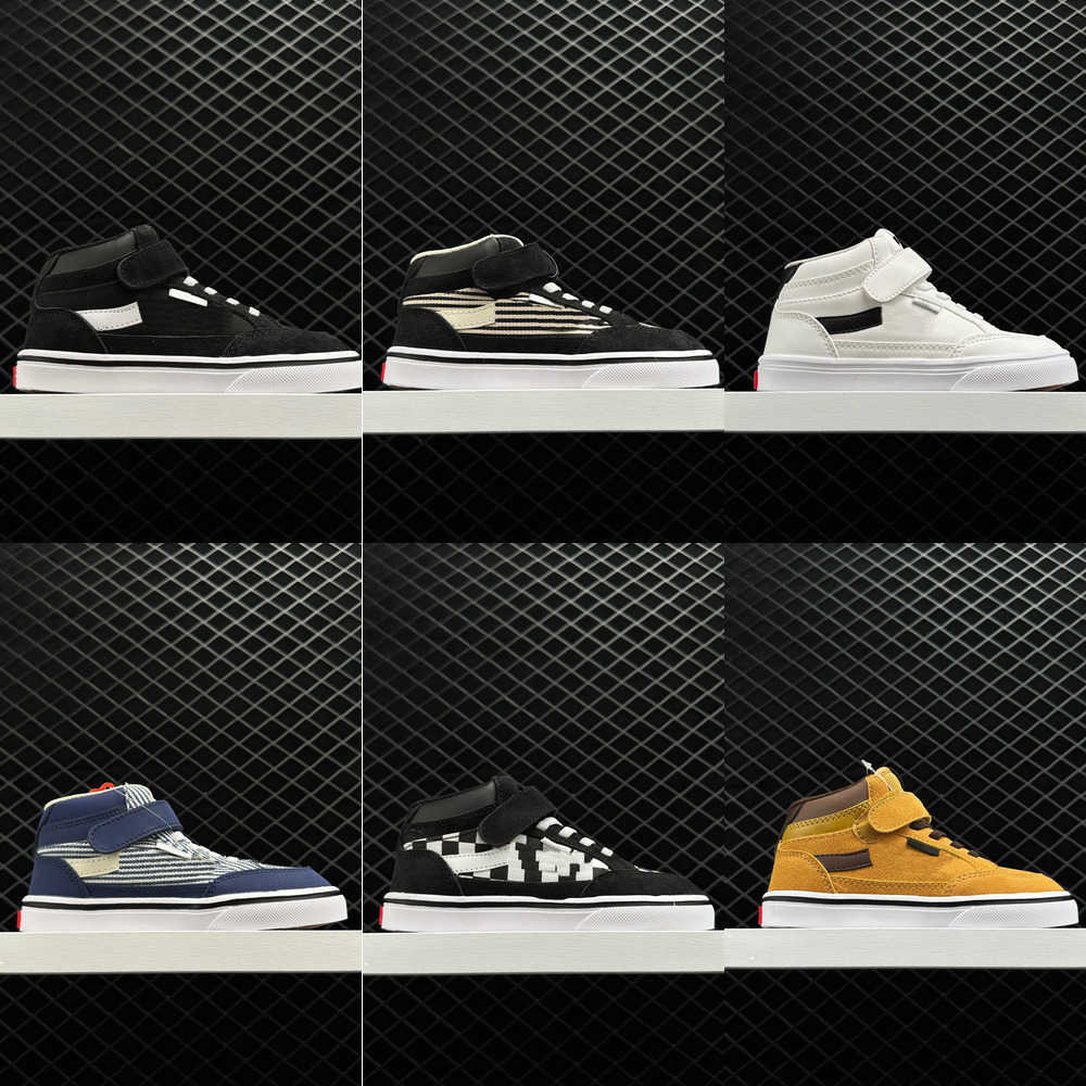 

2022 White Old Skool Canvas Shoes kids boys girls baby infants checkerboard Triple White Blue Fashion Slip on Skateboard Sports Sneakers 25-37, Vns10261