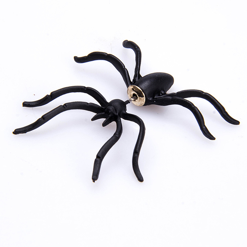 

S3298 Fashion Jewelry Single Piece Stud Earring For Women Black Spider Earrings