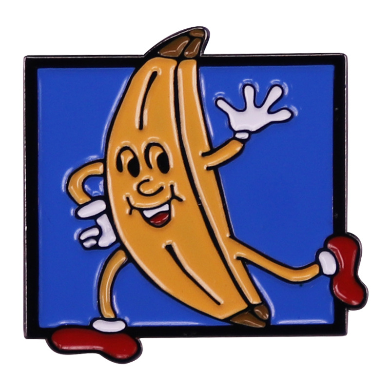 

Funny comedy American drama frozen banana stand brooch metal badge accessory gift Cute Anime Movies Games Hard Enamel Pins Collect, As picture