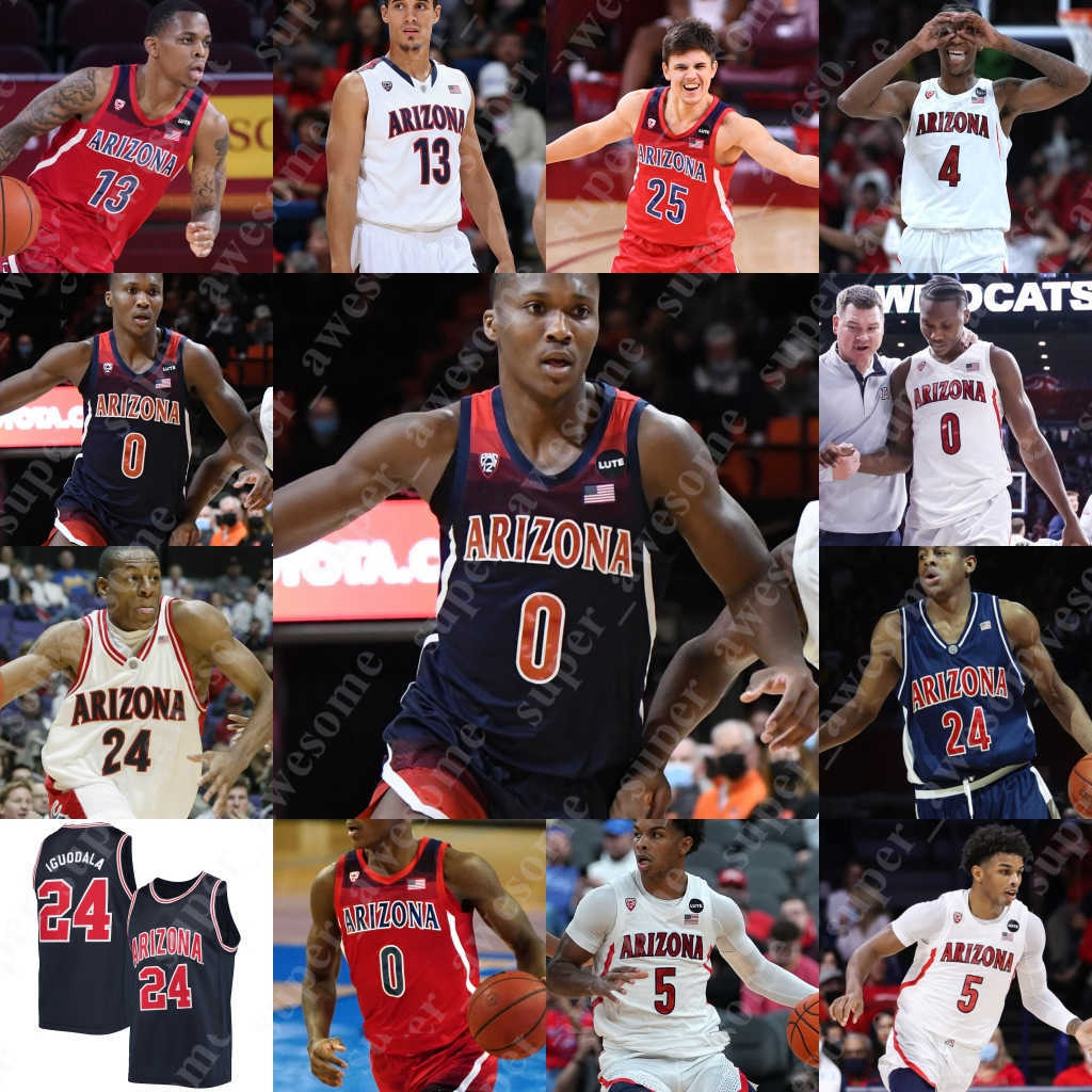 

Arizona Wildcats Basketball Jersey Bennedict Mathurin Azuolas Tubelis Christian Koloko Kerr Kriisa Justin Kier Oumar Ballo Dalen Terry, White