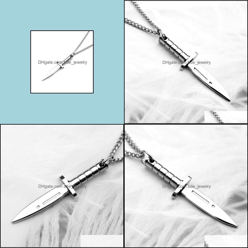 

Chains Fashion Jewelry Unique Shape Titanium Steel Dagger Pendant Necklace Chains Drop Delivery Necklaces Pendants Dha2H