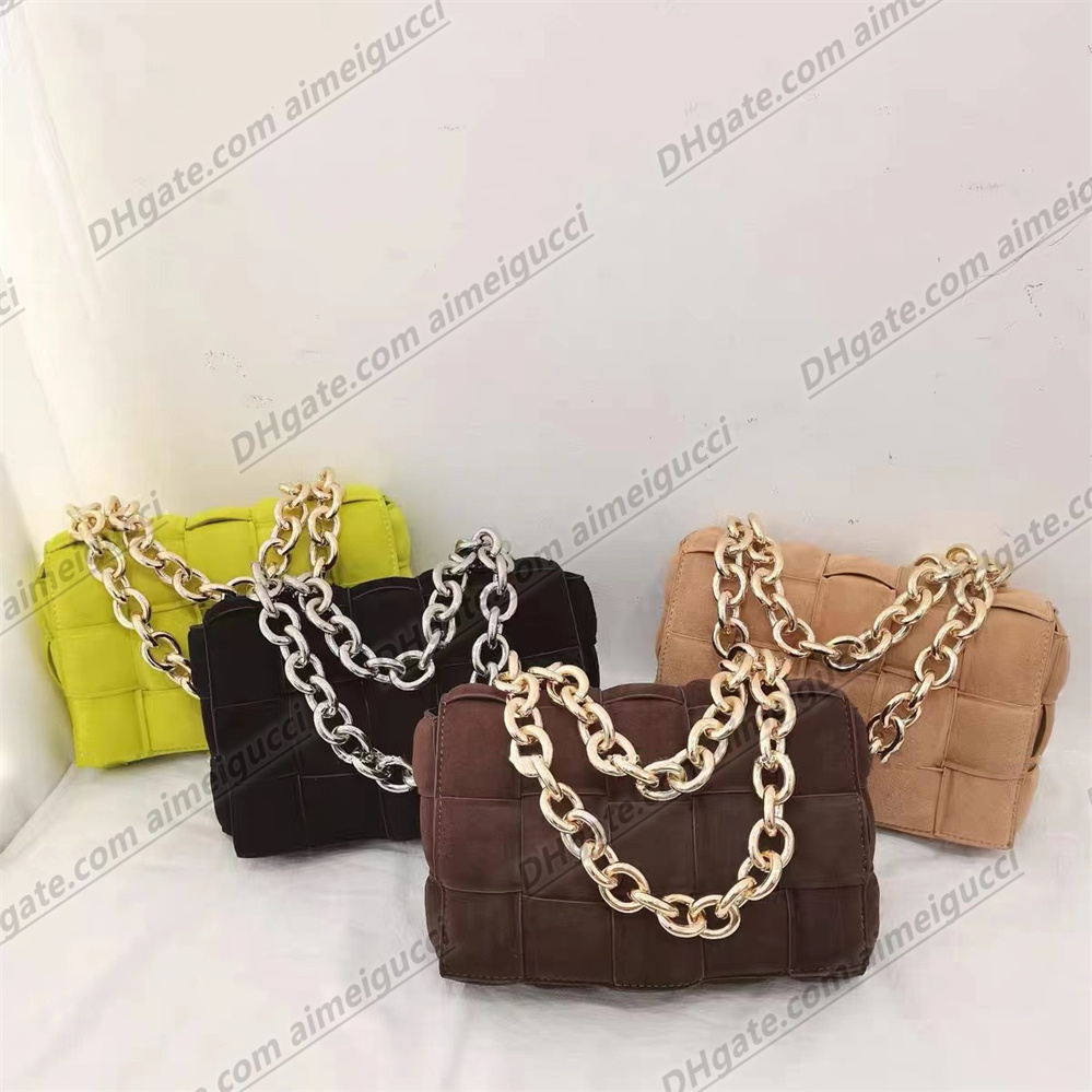 

HighQuality shoulder bags Hand woven Grind arenaceous leather chain totes Luxury designer Multi color selection Women's Handbags cassette Crossbody purses, Yellow