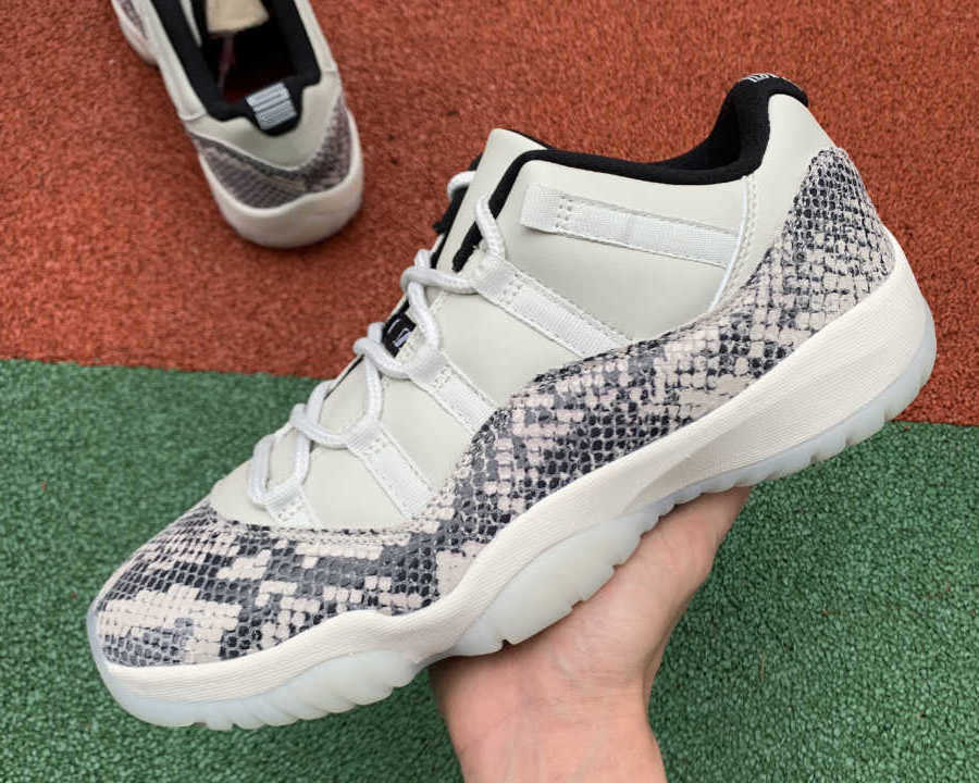 

Designer Shoes Jumpman 11 Low Concoro Snakeskin Basketball Light Bone Sail Black Real Fiber 11s Top quality Trainer Sports stylist, All with original logo