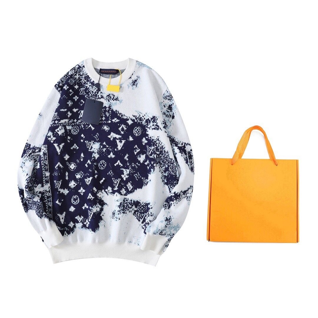 

Autumn and Winter 2022 New Designer Sweater Knitted Pullover for Men and Women Tie Dyed Versatile Wide Pine Ribbon Gift Box, Not for sale