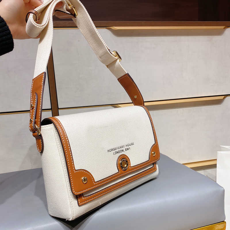 

Briefcases Newest Style Crossbody Shoulder Bag Canvas Real leather Patchwork Messenger Bags Women Handbag Purse Fashion Letter Durable White Flap Bags