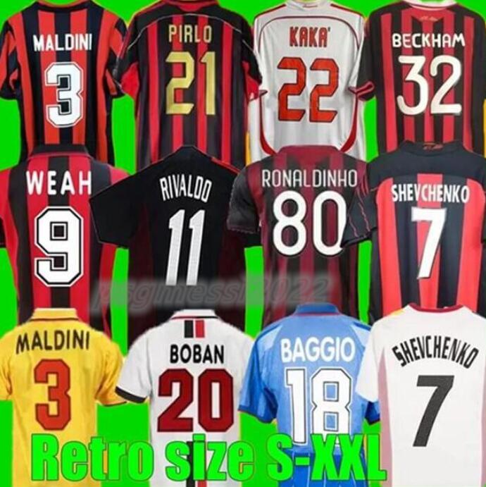 

95 96 93 94 AC Gullit Retro shirts 97 99 SHEVCHENKO SOCCER JERSEY 02 03 04 05 Maldini Van Basten football BARESI KAKA Inzaghi 06 07 BARESI MILAN 2009 PIRLO MALDINI BAGGIO 6, 00/02 home