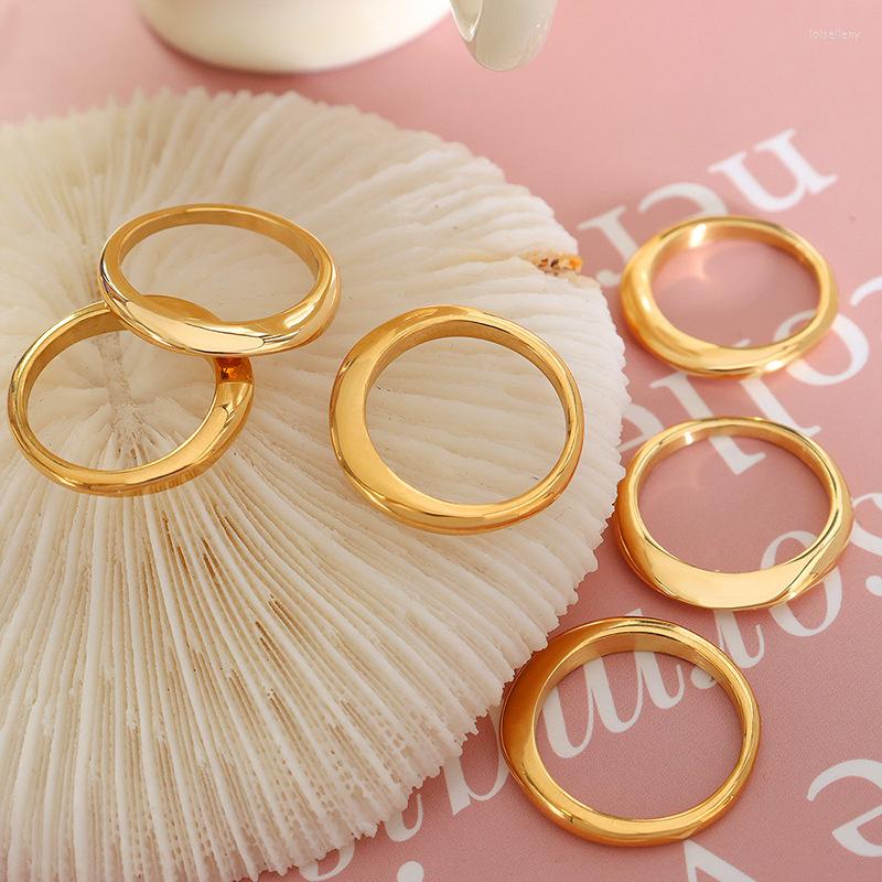 

Cluster Rings Faceted Ring Women's Style Japanese And Korean Design Sense Stainless Steel Hand Jewelry For Women Accessories