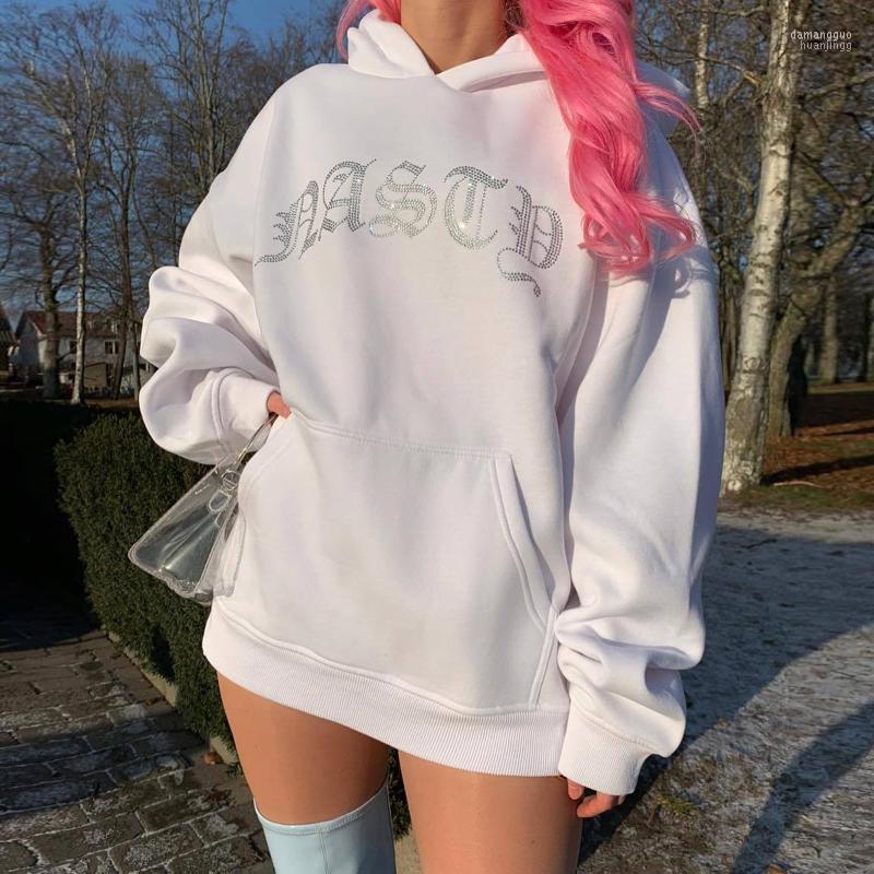 

Women' Hoodies Women' & Sweatshirts Fashion Printed Hoodie With Big Pockets Long Sleeve Hooded Ladies Pullover Tops Autumn Winter, White